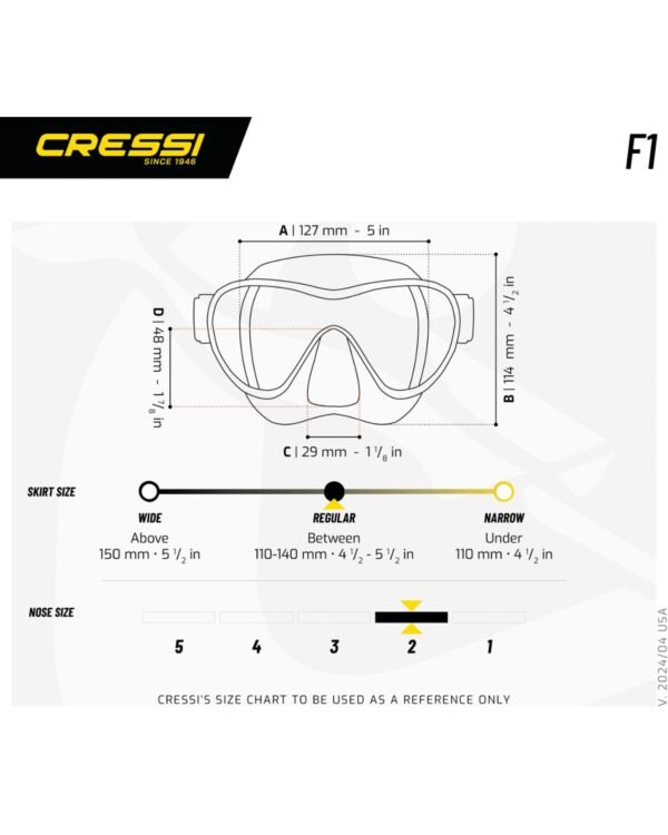 Visor Cressi F1 Frameless Buceo Snorkeling Apnea Sin-Marco Color Negro - Image 8